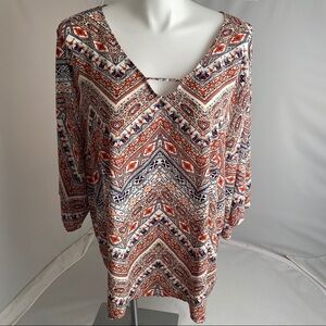 Torrid multicolor boho crisscross blouse 3X
